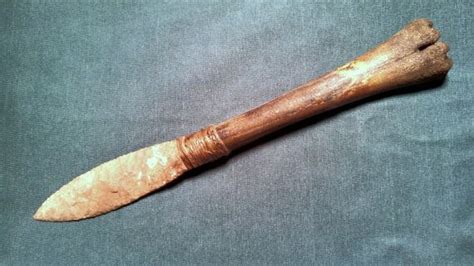 Stone Age Knife Replica - Chert Blade hafted to Deer Bone Handle ...