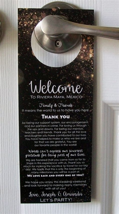 Hotel Door Hangers GOLD GLITTER Bokeh Double Sided for Out - Etsy