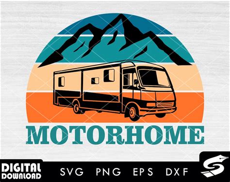 Camper Van 04 Svg, Motorhome Svg, Camper Clipart, Camper Files for ...