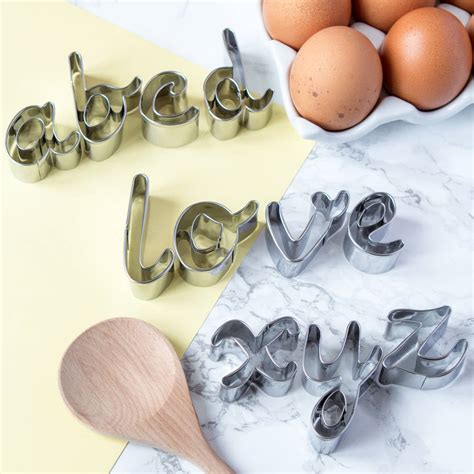 alphabet cookie cutters in script font by berylune | notonthehighstreet.com