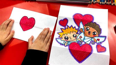 How To Draw A Valentine's Day Folding Surprise - Art For Kids Hub