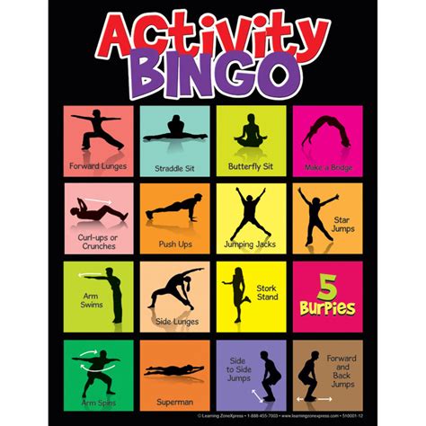 Physical Activity Bingo For Health Education | Health Edco