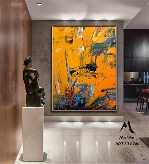 Large Abstract Painting, Yellow Painting, Modern Abstract Painting, Abstract Canvas Art, Canvas ...