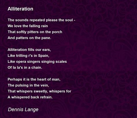 Alliteration - Alliteration Poem by Dennis Lange