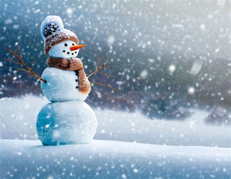 Premium AI Image | Winter Wonderland Snowman's Serene View in Snowy ...