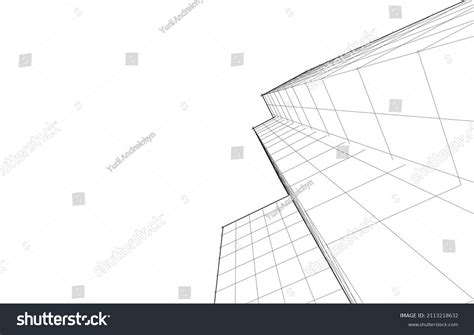 Abstract Architecture Linear Drawing Vector Illustration Stock Vector (Royalty Free) 2113218632 ...