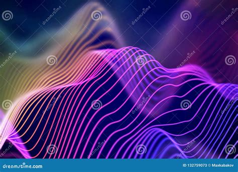 3D Sound Waves. Big Data Abstract Visualization Stock Vector - Illustration of lines, chart ...