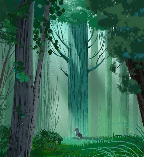 Waiting #illustration #sketching Forest Illustration, Landscape Illustration, Digital ...