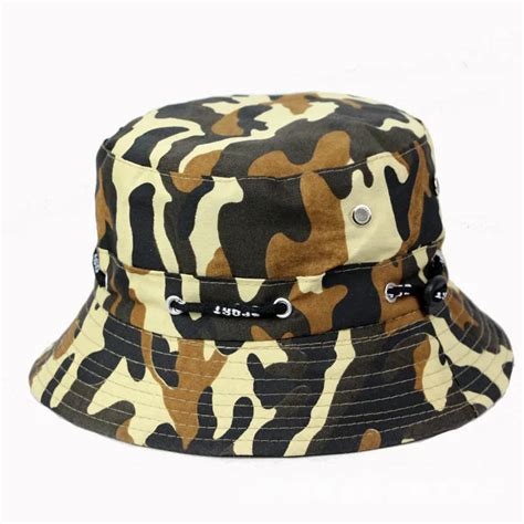 58CM Camouflage Bucket Hats Solid 2016 New Basin Cap Men Women Outdoor Travel Sun Hat Jungle ...