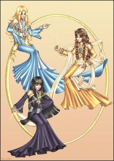 The Fates (Clottho, Lachesis and Atropos) from Greek Mythology by Aemika | Mythology, Greek ...