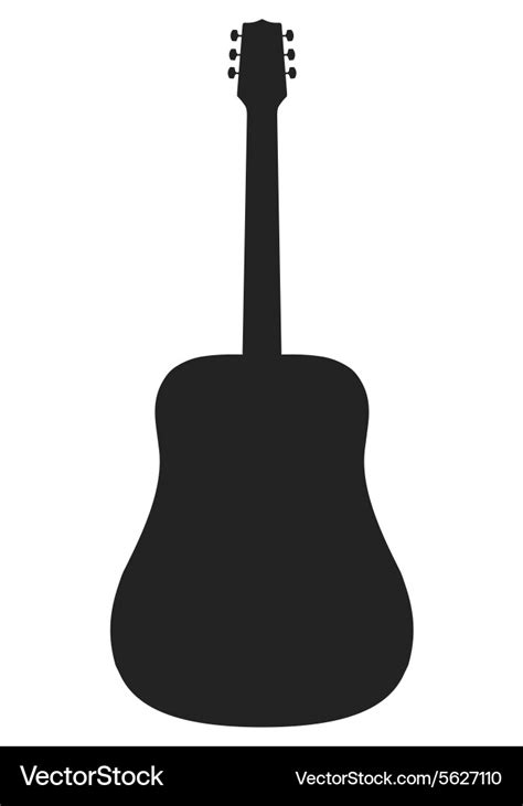 Silhouette of acoustic guitar Royalty Free Vector Image