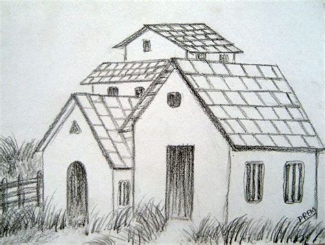 Pencil Drawing House Easy - bestpencildrawing