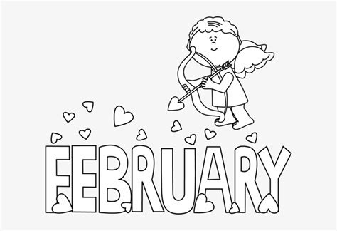 Month Of February Valentine Love Black White Png Dikdv7 - February Clipart Black And White ...