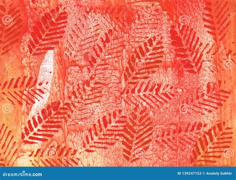 Bright red leaves painting stock illustration. Illustration of abstract ...