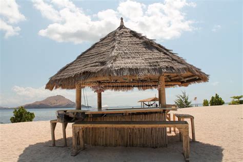 Bamboo Hut As a Bar on the Beach, Indonesia Stock Image - Image of bamboo, exotic: 79429979