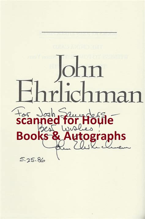 The China Card by Ehrlichman, John: Fine Hardcover (1986) 1st Edition, Inscribed by Author(s ...