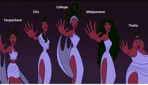 Terpsichore clio calliope melpomene thalia | Disney hercules, Walt ...