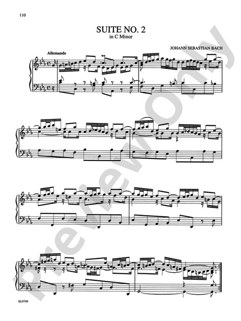 Bach: Notebook for Anna Magdalena Bach: Suite No. 2 in C Minor Part - Digital Sheet Music Download