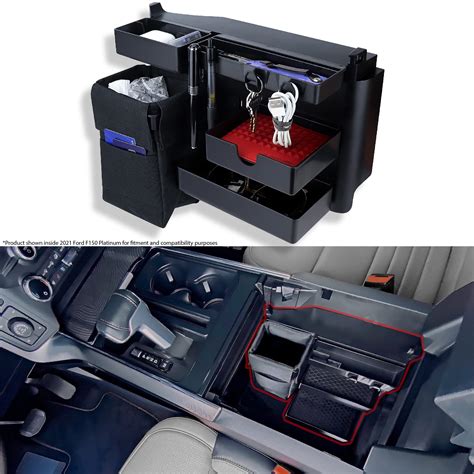 Buy MX Auto Customizable Center Console Organizer - Vertical Truck Center Console Organizer ...