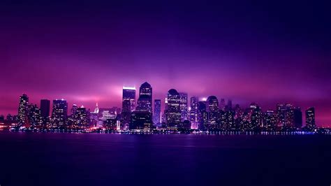 Aesthetic City Night Lights In 2560x1440 Resolution, light purple ...