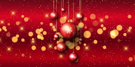 Banner de adorno de Navidad rojo con luces bokeh 679003 Vector en Vecteezy