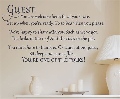 Guest You Are Welcome Here / Wall Decal | A Great Impression | Welcome ...