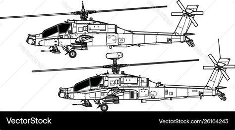 Mcdonnell douglas ah-64 apache Royalty Free Vector Image