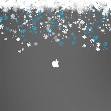 Snowy Apple Logo iPad Wallpaper | ipadflava.com