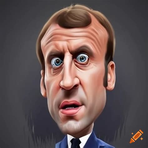 Caricature of an angry emmanuel macron