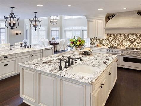 Beautiful White Ideas : Beautiful White Spring Granite For Luxury ... Classic Kitchen, All White ...