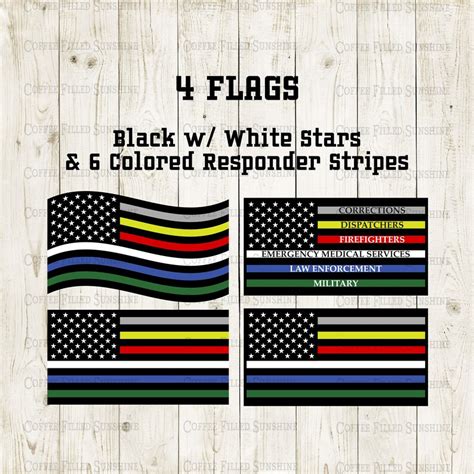 FIRST RESPONDER FLAG svg Police Firefighter Medical | Etsy