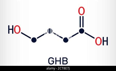 Gamma-hydroxybutyric acid (GHB, oxybate, liquid ecstasy) molecule ...