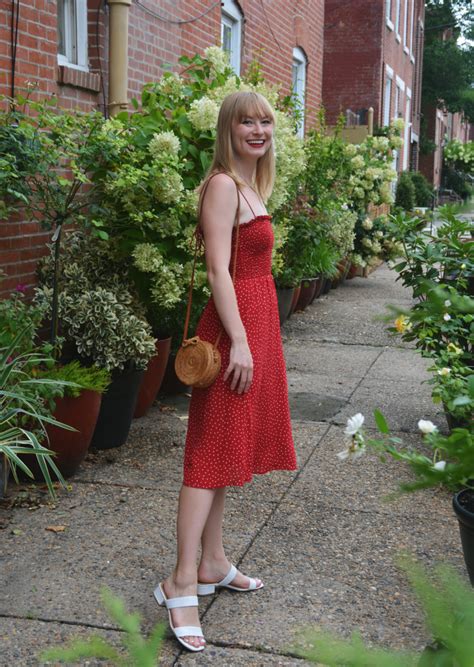 A Strappy Red Sundress | Organized Mess Camo Dress, Polka Dot Dress ...