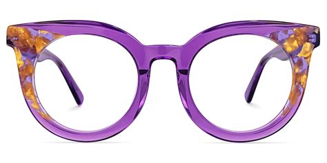 Elmore - Round Purple Eyeglasses | Vooglam