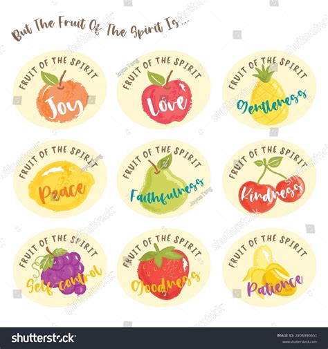 Fruit Spirit Stickers Labels Digital Vector Stock Vector (Royalty Free) 2206990651 | Shutterstock