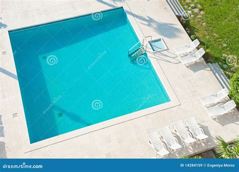 Square swimming pool. stock image. Image of hotel, high - 14284159