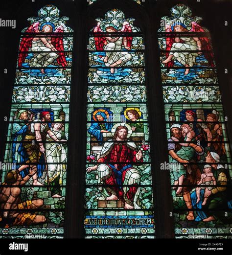 Stained-glass windows in Ely Cathedral, Cambridgeshire Stock Photo - Alamy