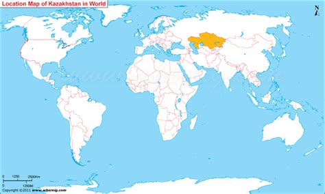 Where is Kazakhstan Located, Kazakhstan Location in World Map