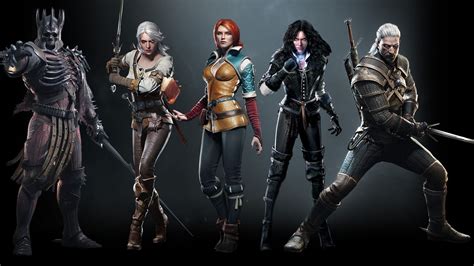 The Witcher characters illustration, five game characters digital wallpaper The Witcher 3: Wild ...