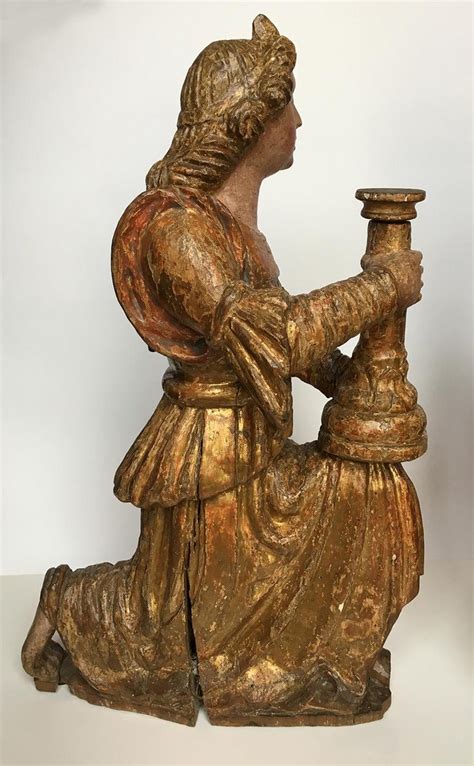 Early Italian Renaissance Wooden Angel Sculptures Gilded Tuscany, circa ...