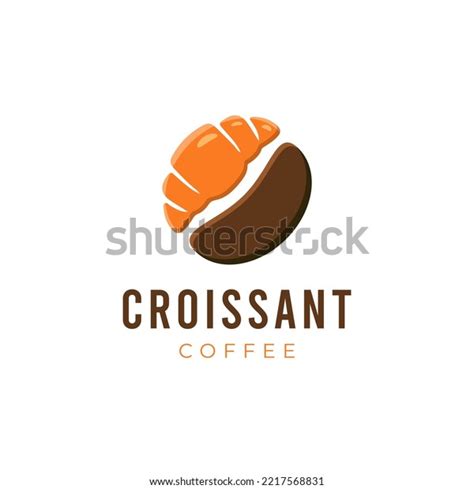 Croissant Coffee Bean Logo Design Concept Stock Vector (Royalty Free ...