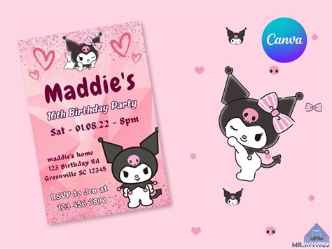 Kuromi Birthday Card Invitation - Cute and Trendy Designs for a Memora ...