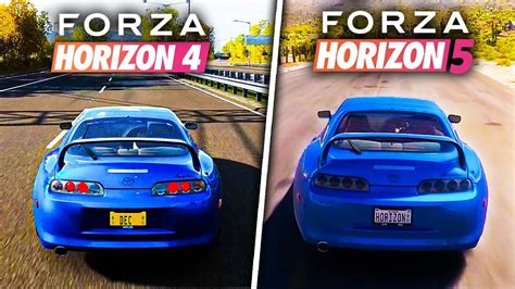 Forza Horizon 5 - NEW CAR SOUNDS vs FH4 Gameplay Comparison! (FH4 vs FH5) - YouTube