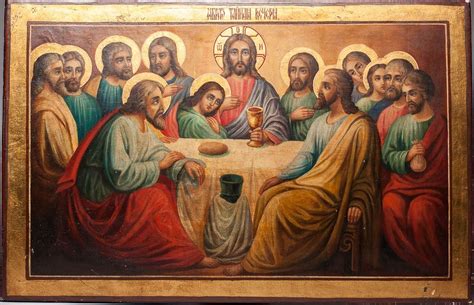 19th C. Russian Icon: The Last Supper