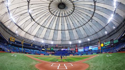 Roof of Tropicana Field, home of MLB's Tampa Bay Rays, ripped open by ...