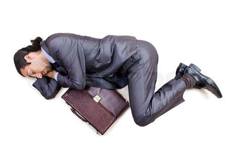 Dead businessman on the floor | Stock image | Colourbox