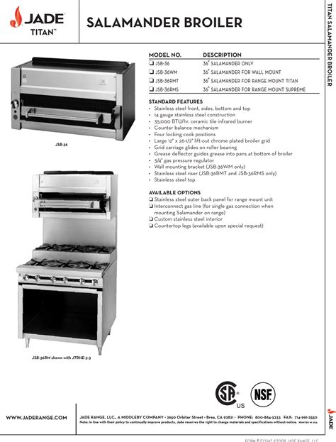 Jade Range Titan J Jsb 36 Users Manual 05_Broilers Salamanders