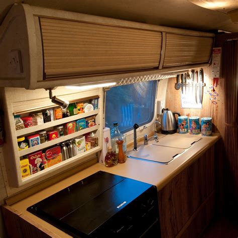 Vintage Airstream Interior " Kitchen " | Camper kitchen, Trailer storage, Motorhome organisation