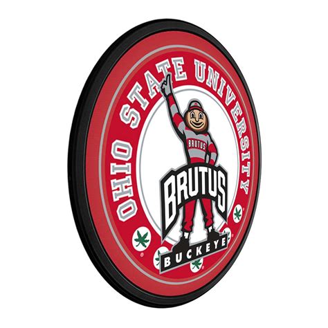 Ohio State Buckeyes: Brutus - Round Slimline Lighted Wall Sign