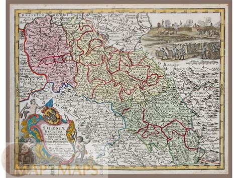 Silesia old map Poland Czech Silesiae by Seutter 1744 | MAPandMAPs